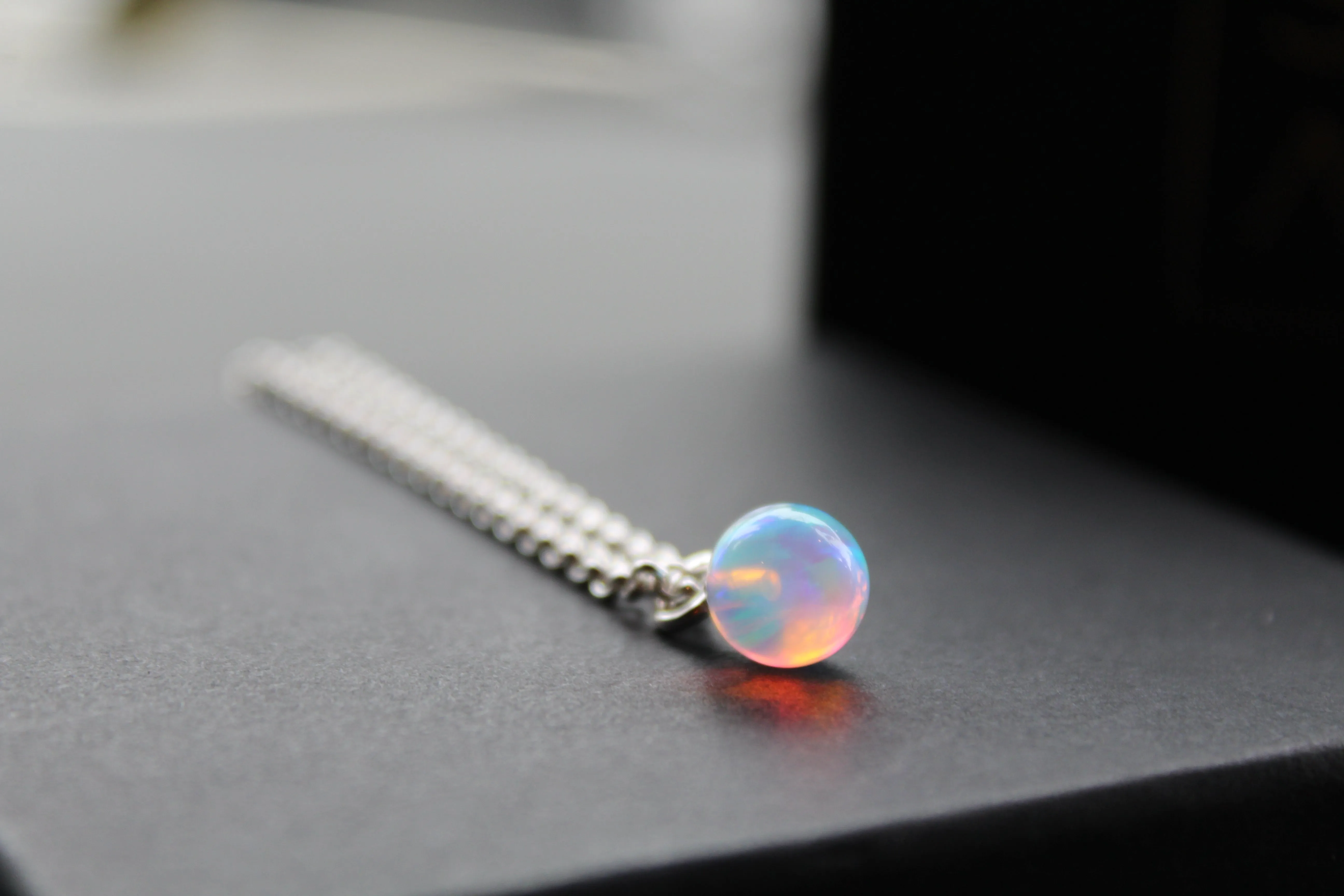 Sea Opal on Silver Chunky Chain