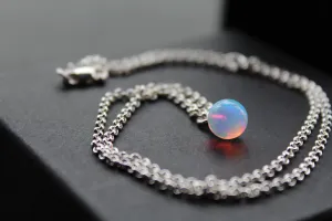 Sea Opal on Silver Chunky Chain