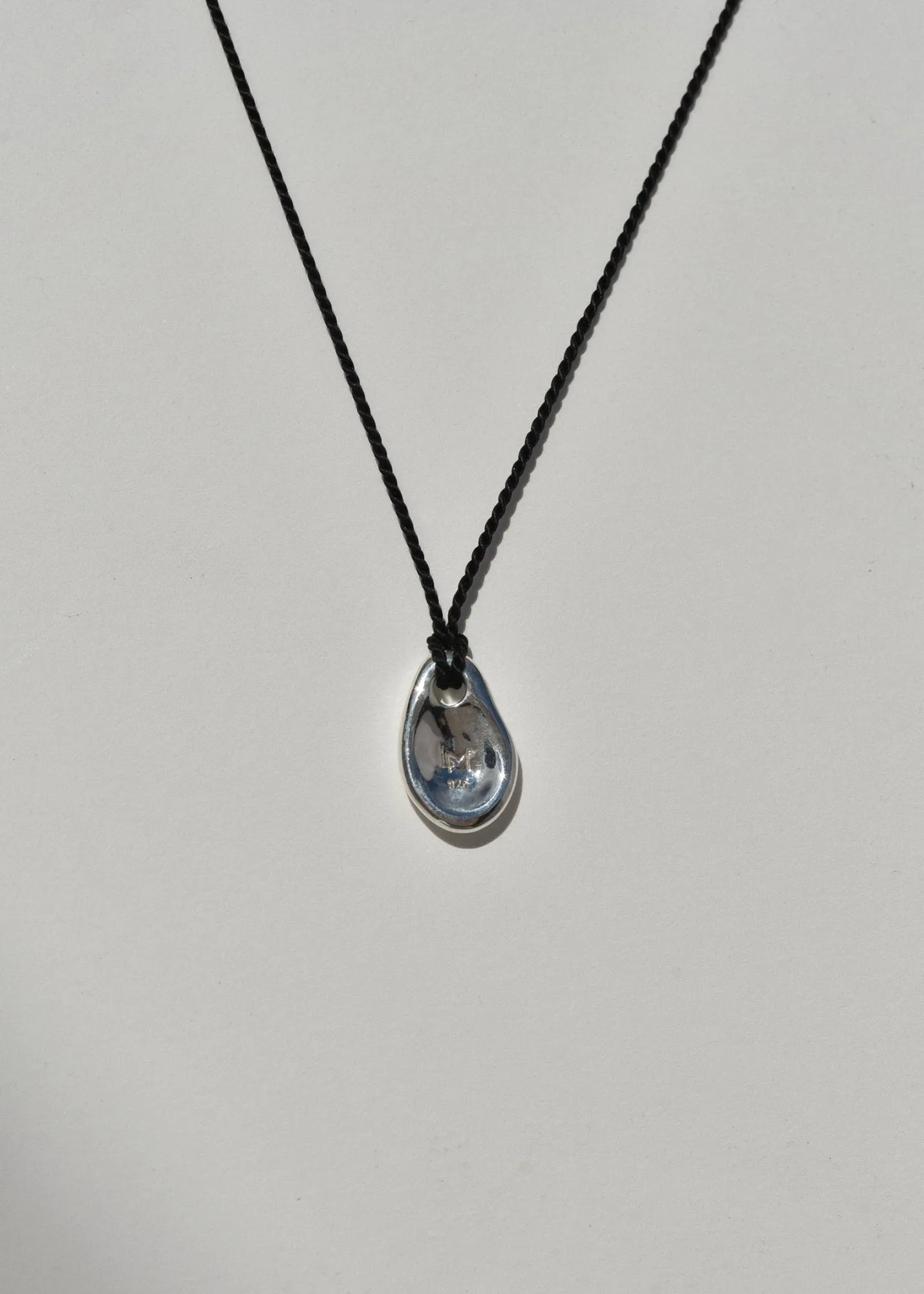 Sea Stone Pendant on Silk Cord