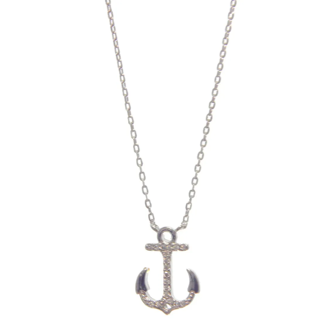 Secret Box™  White Gold Dipped Anchor Necklace