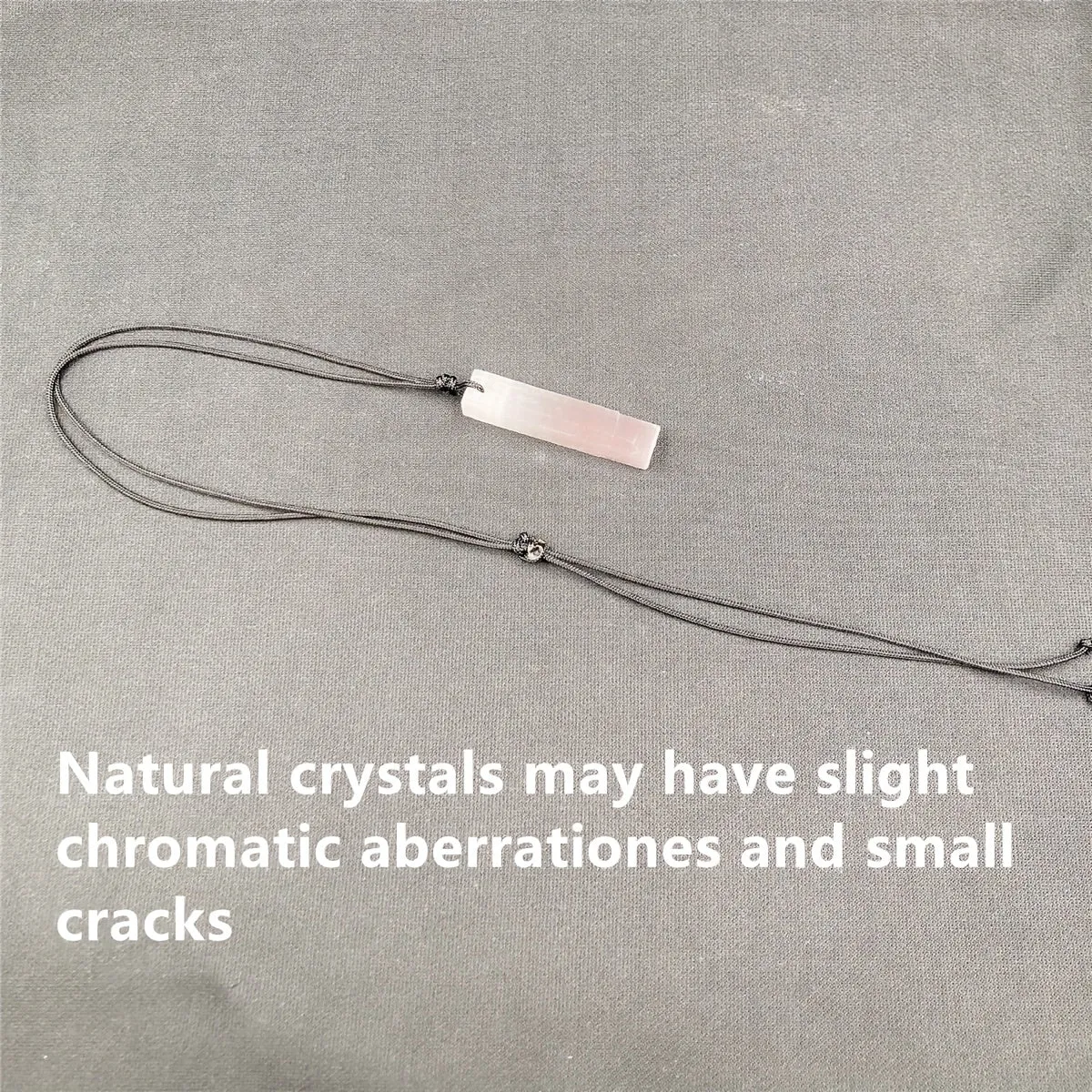 Selenite Gypsum Pendant Quartz Stone Healing Reiki Point Necklace