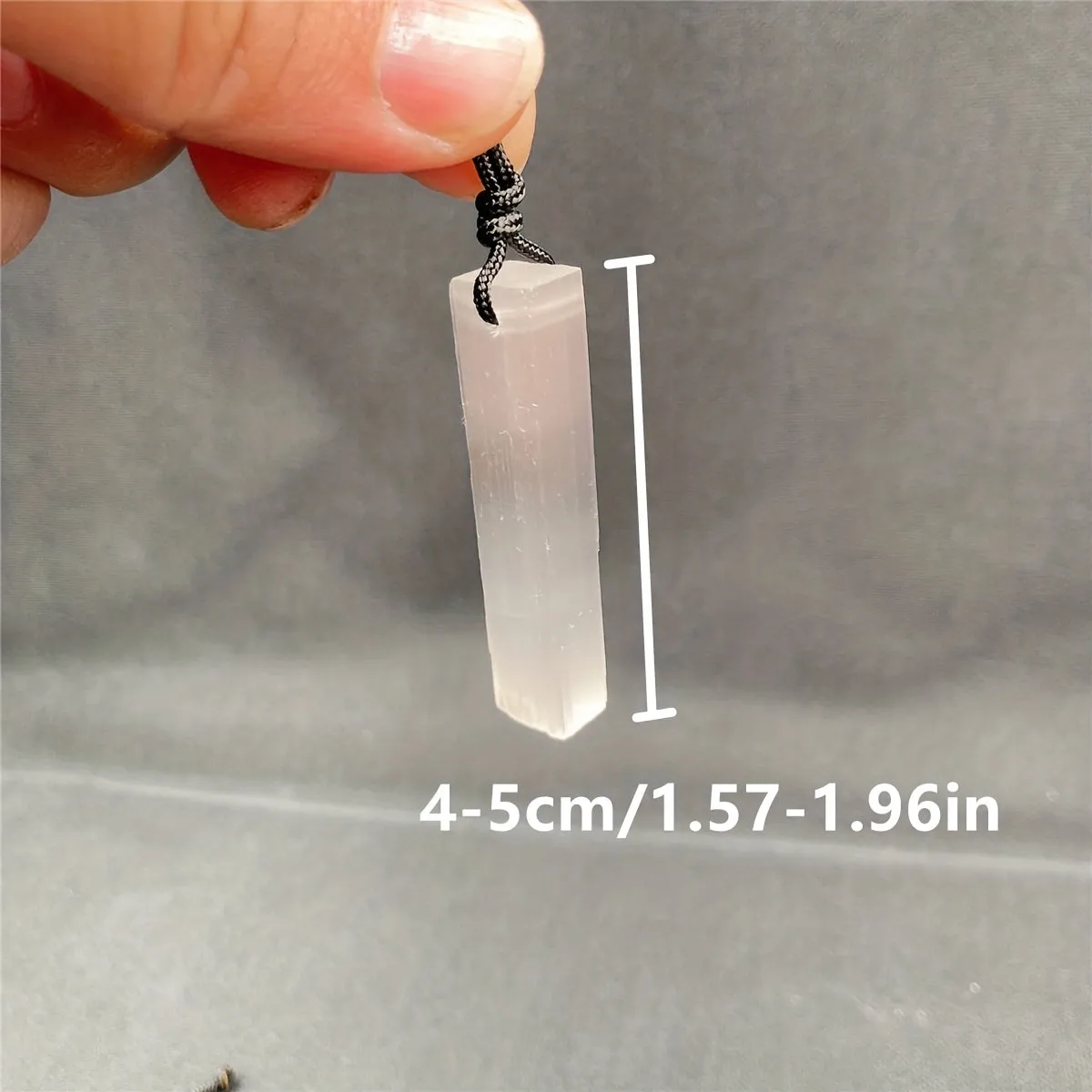 Selenite Gypsum Pendant Quartz Stone Healing Reiki Point Necklace
