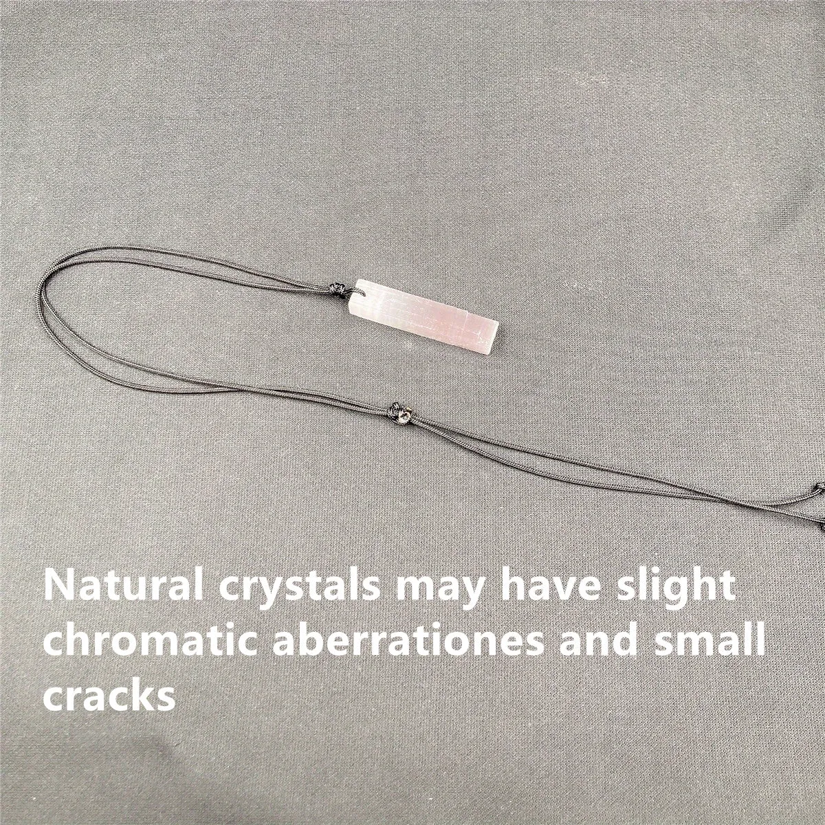 Selenite Gypsum Pendant Quartz Stone Healing Reiki Point Necklace