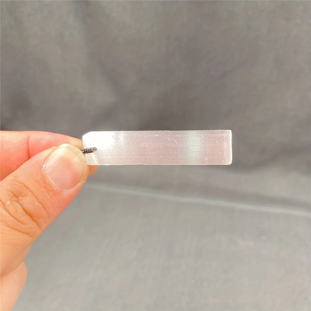 Selenite Gypsum Pendant Quartz Stone Healing Reiki Point Necklace