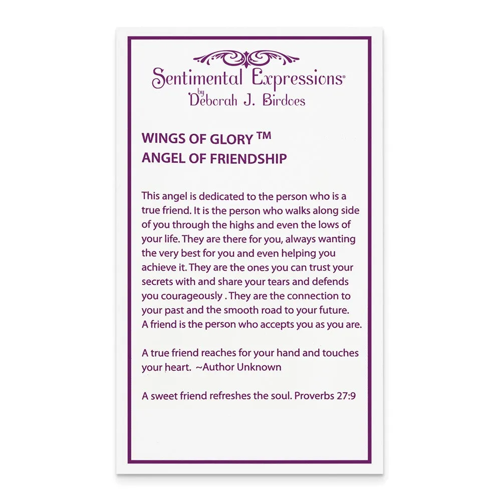 Sentimental Expressions Sterling Silver Rhodium-plated CZ Antiqued Angel of Friendship 18in Necklace