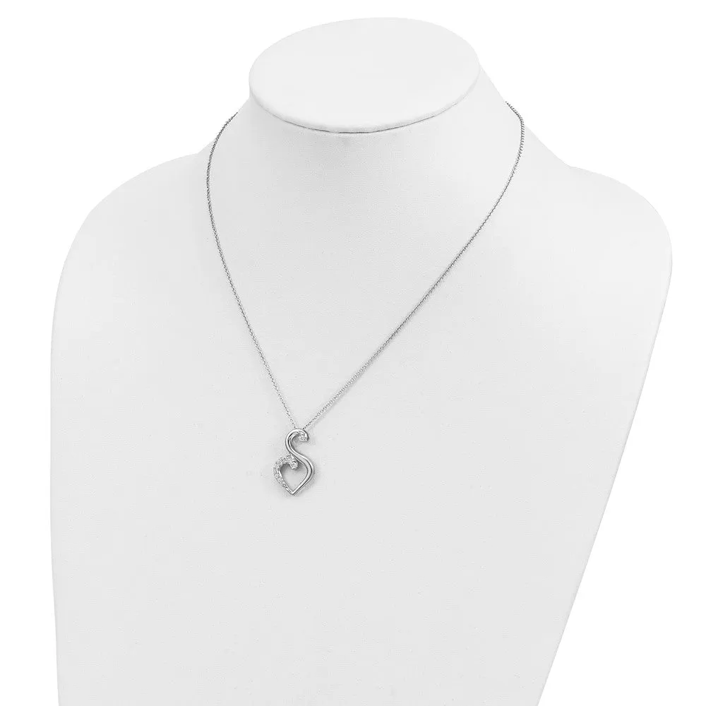 Sentimental Expressions Sterling Silver Rhodium-plated CZ Journey of Friendship 18in Necklace