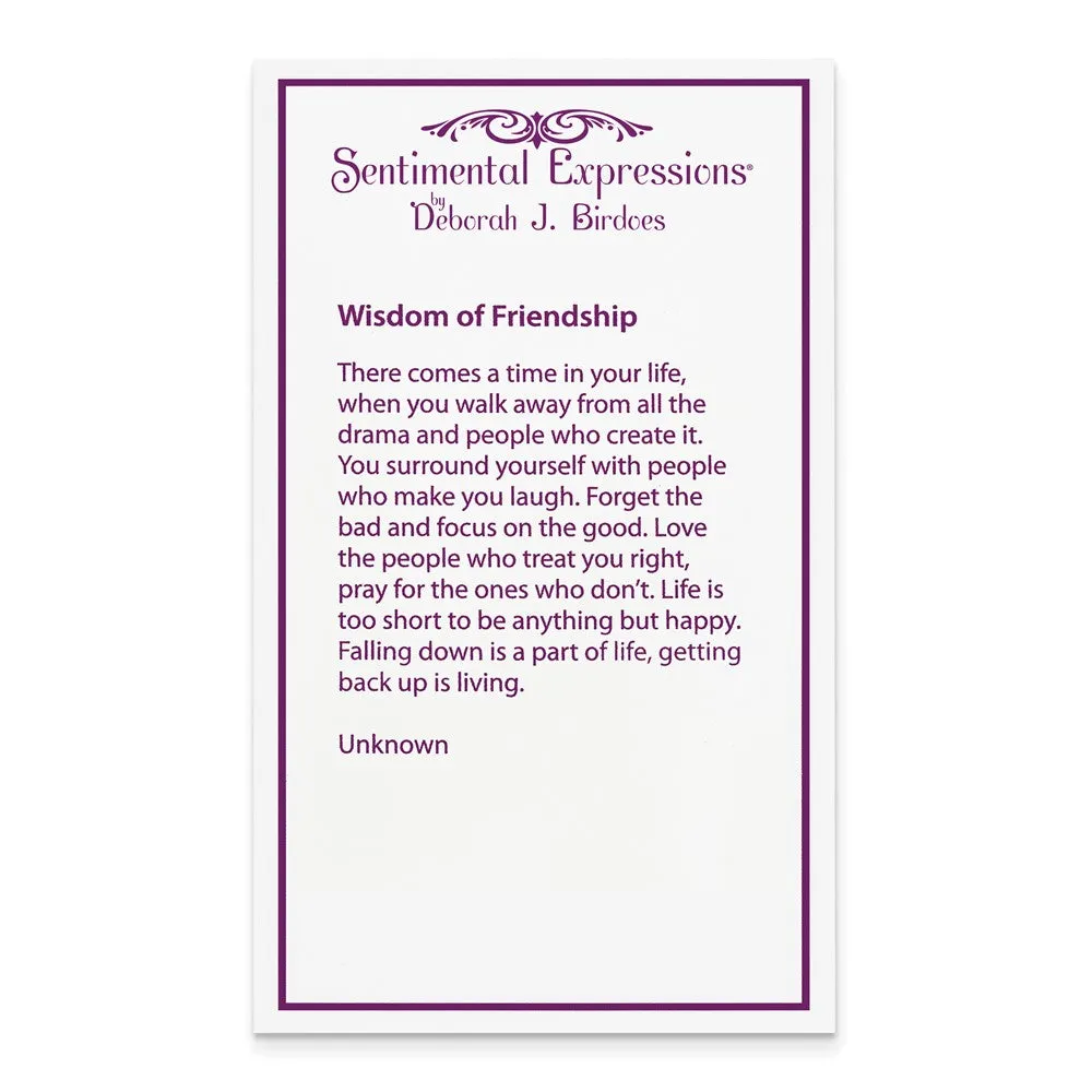 Sentimental Expressions Sterling Silver Rhodium-plated CZ Wisdom Of Friendship 18in. Necklace