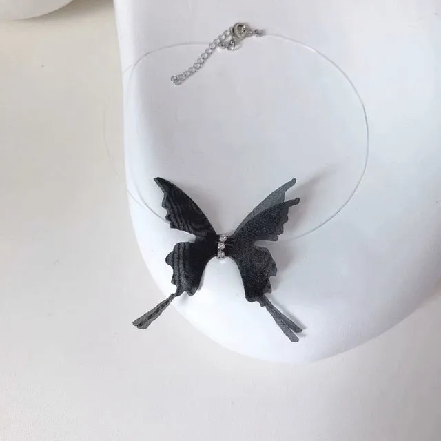 Sexy Black Lace Butterfly Chokers Necklace