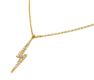 SHINE BRIGHT : Lightning Bolt Necklace in Gold