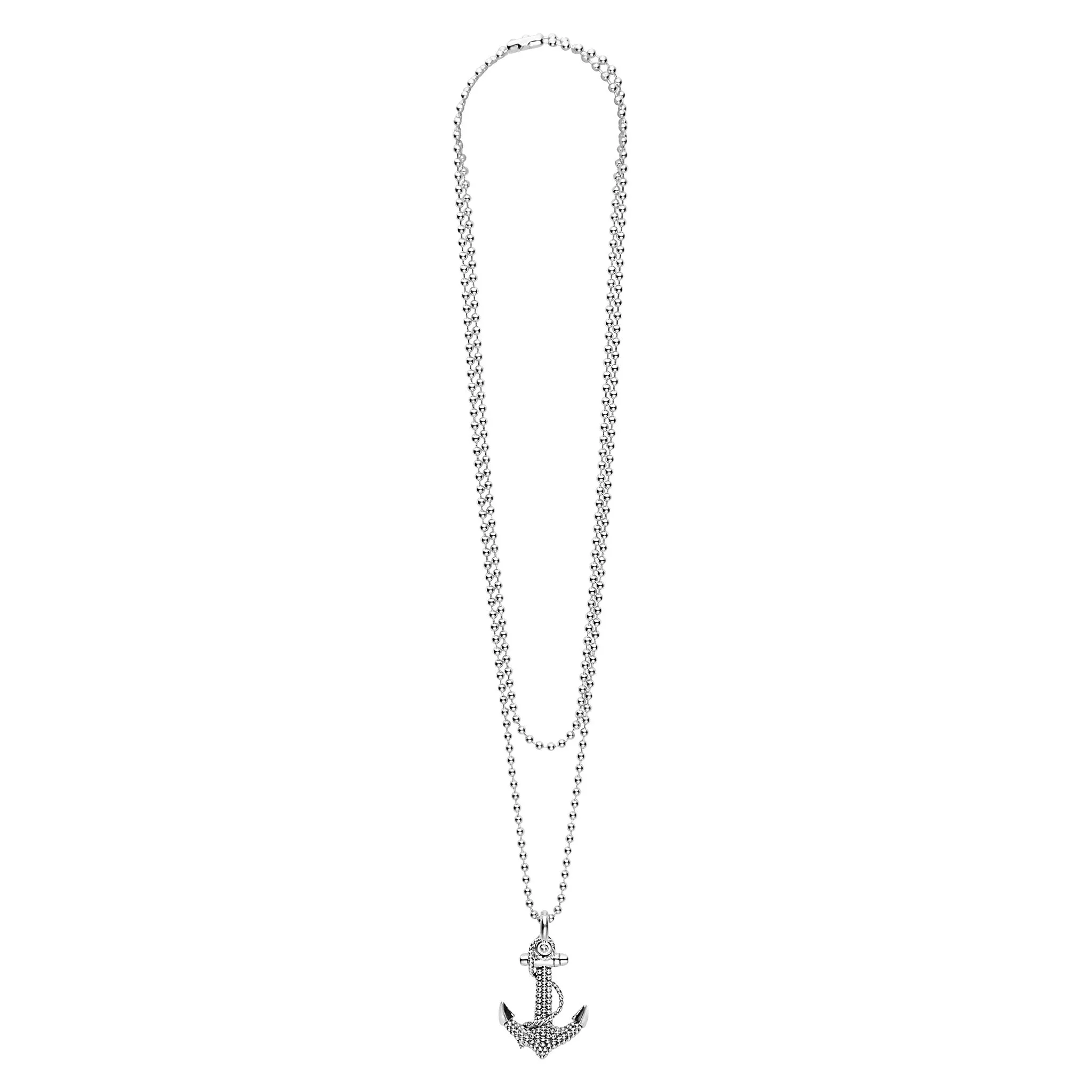 Signature Caviar Anchor Pendant Necklace