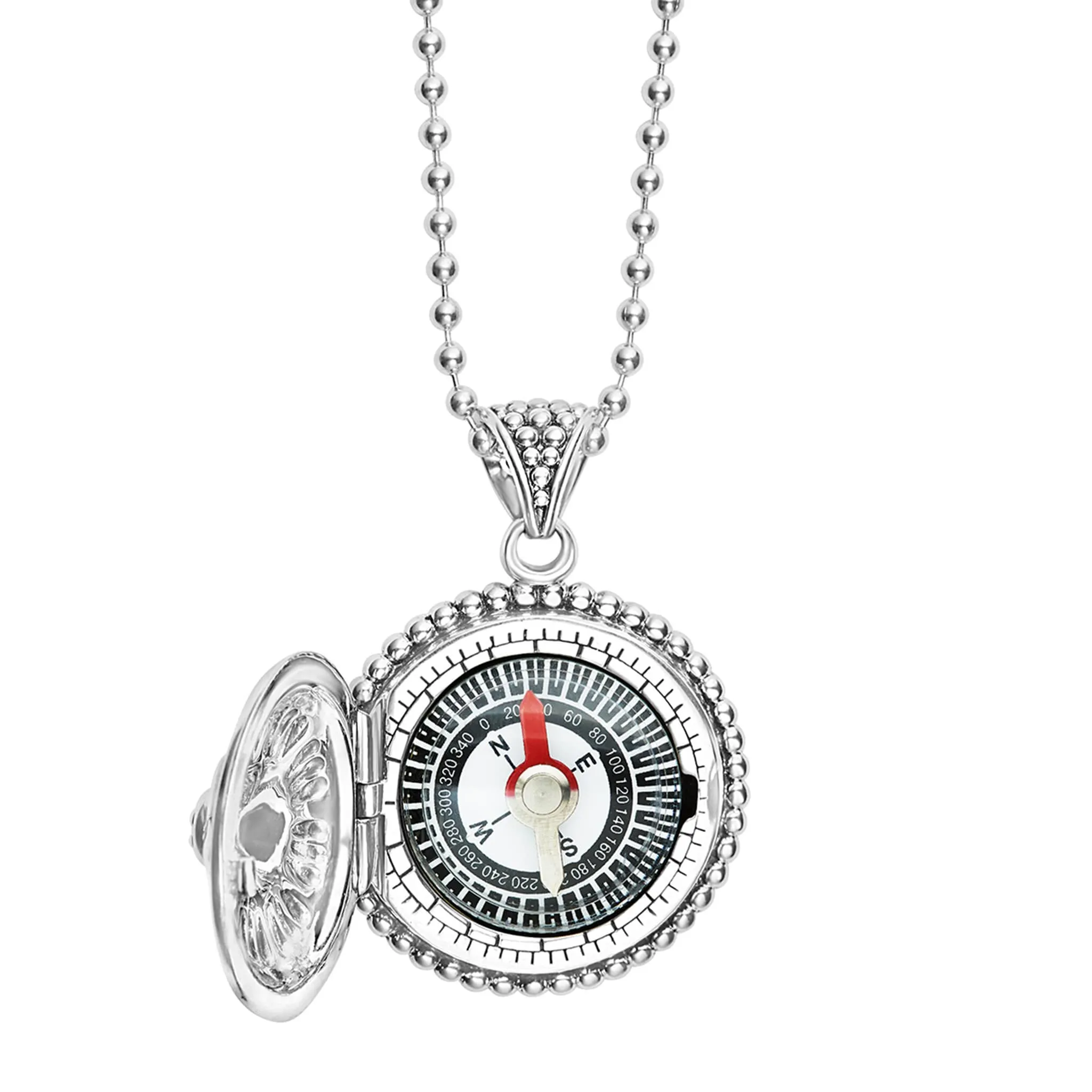 Signature Caviar Compass Pendant Necklace