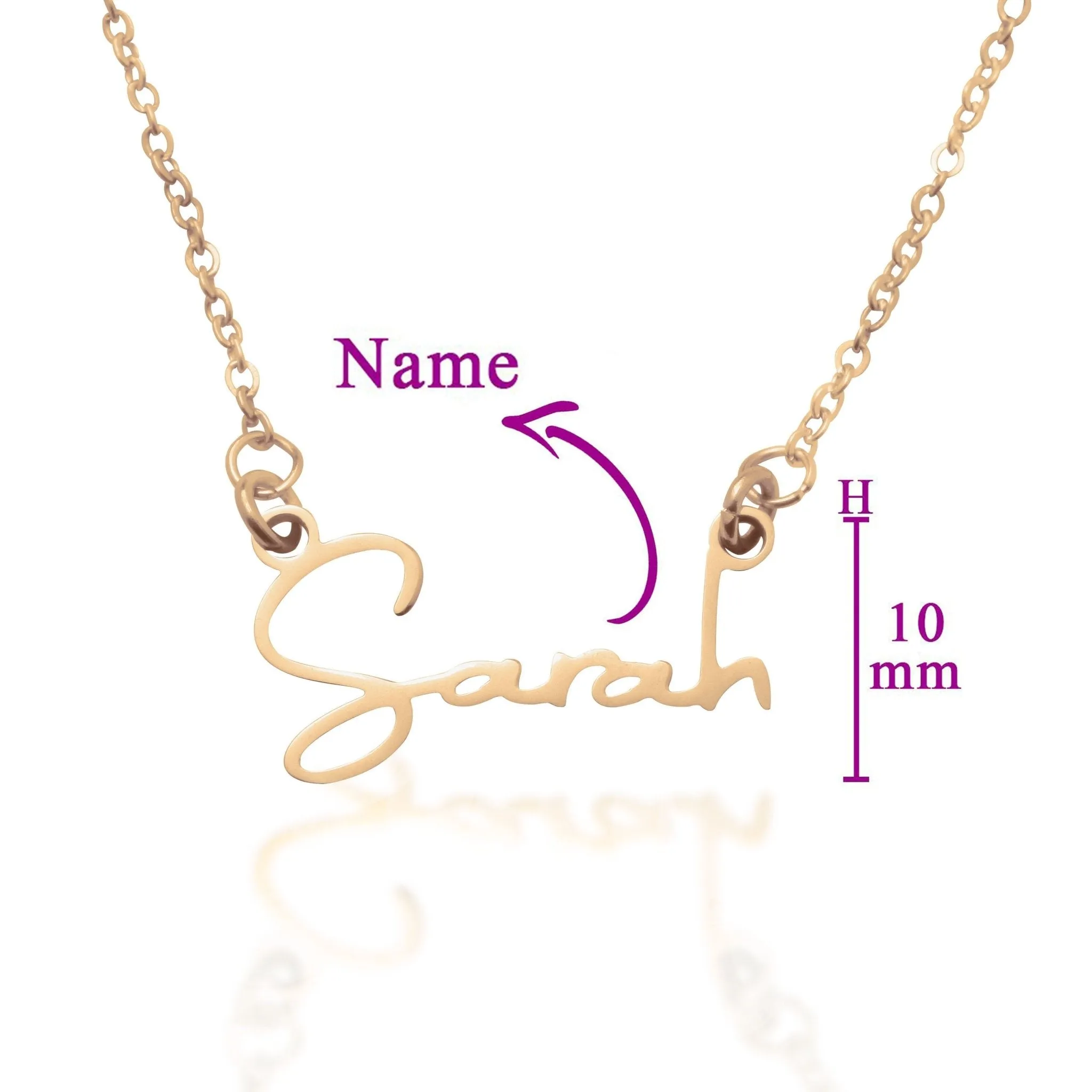 Signature Font Name Necklace (Birthstones Optional)