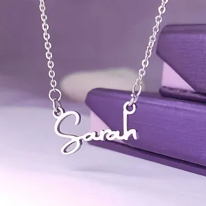 Signature Font Name Necklace (Birthstones Optional)