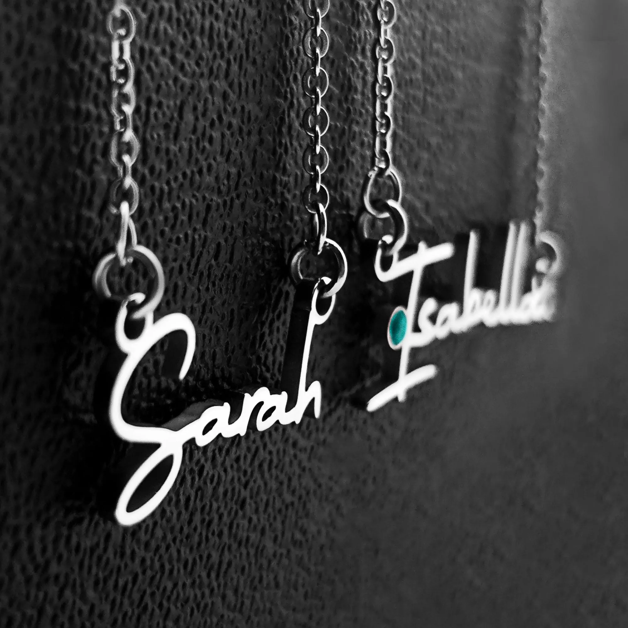 Signature Font Name Necklace (Birthstones Optional)