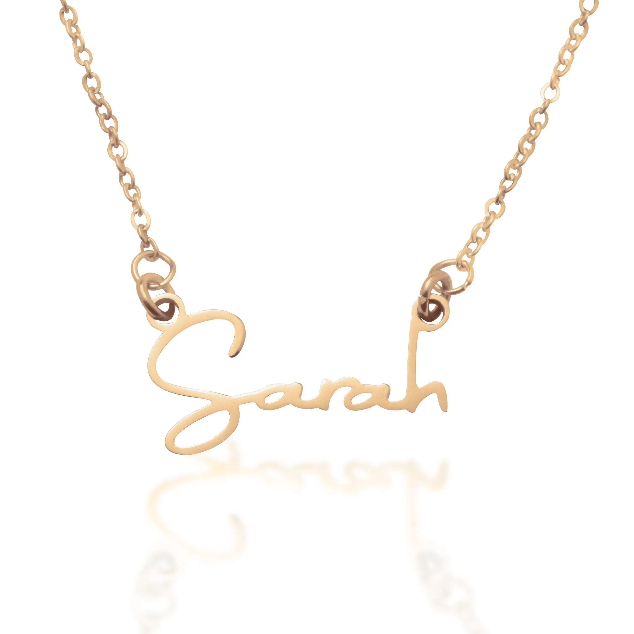 Signature Font Name Necklace (Birthstones Optional)