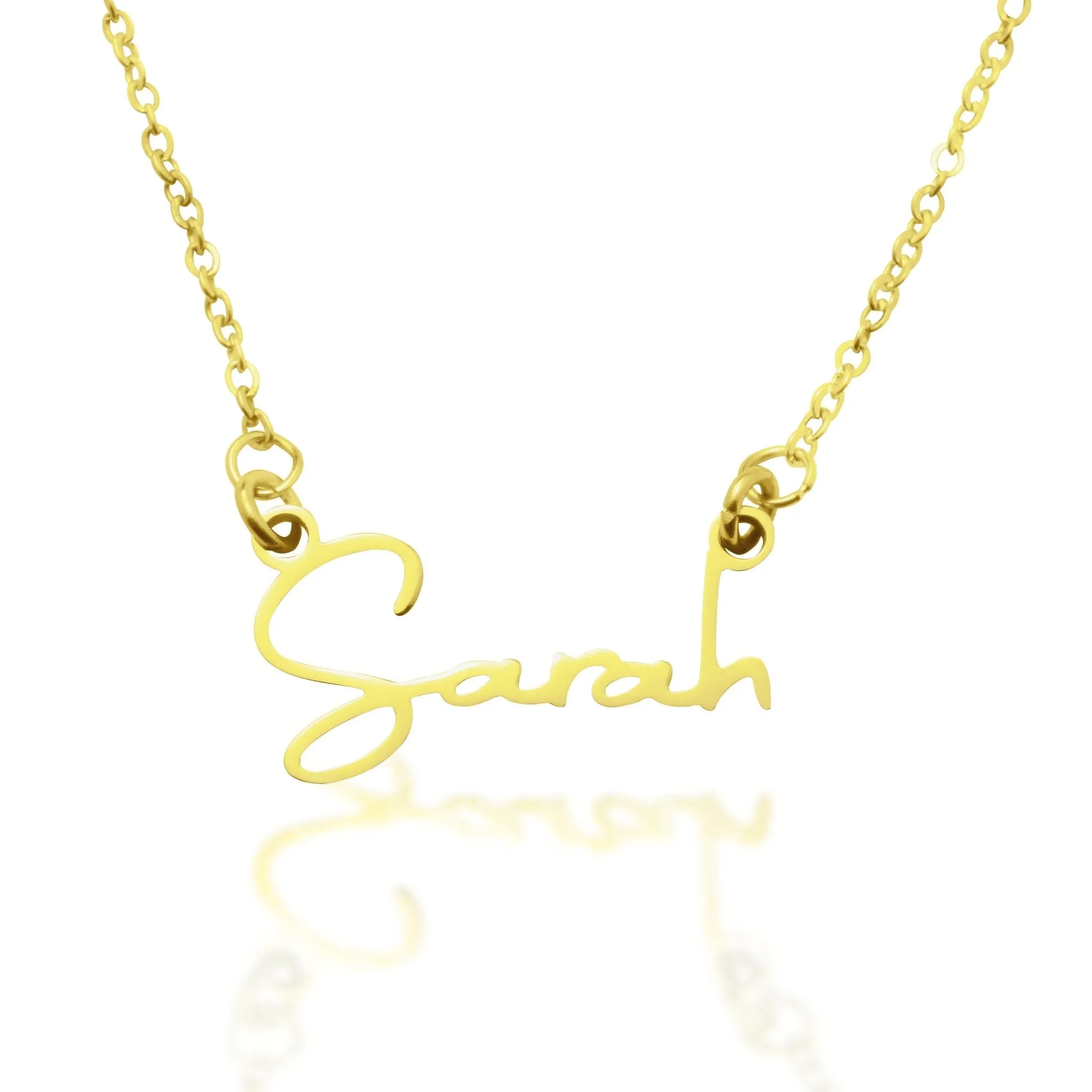Signature Font Name Necklace (Birthstones Optional)