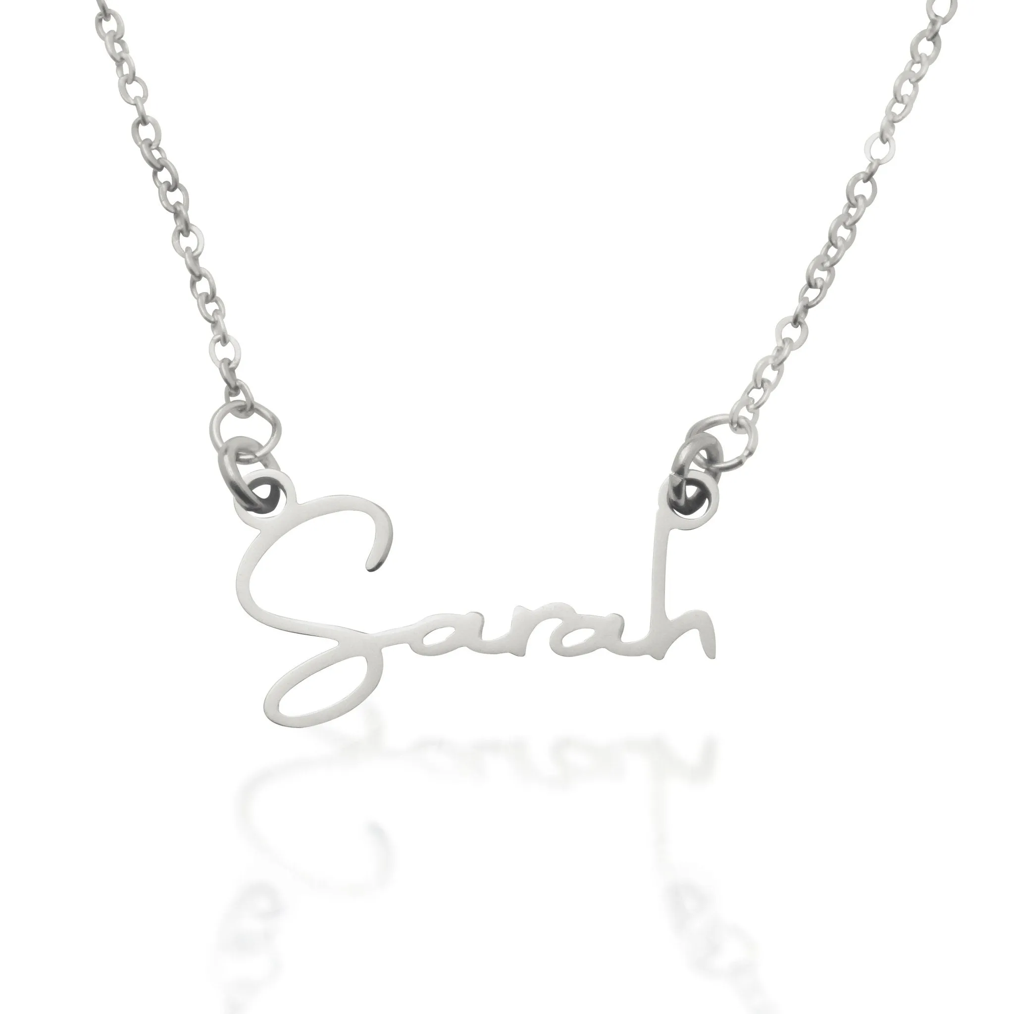 Signature Font Name Necklace (Birthstones Optional)