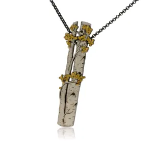 Silver, 18K Gold, & Nugget Gold Aspen Adorn Pendant