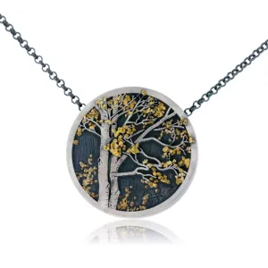 Silver, 18K Gold, & Nugget Gold Aspen Duet IV Pendant