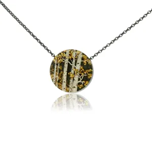 Silver, 18K Gold, & Nugget Gold Aspen Pendant