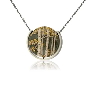 Silver, 18K Gold, & Nugget Gold Aspen Pendant