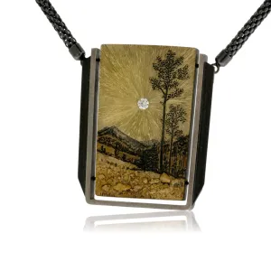 Silver, 18K Gold, & Nugget Gold Rocky Mountain Memories Pendant