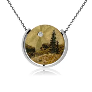 Silver, 18K Gold, & Nugget Gold Rocky Mountain Memories Pendant