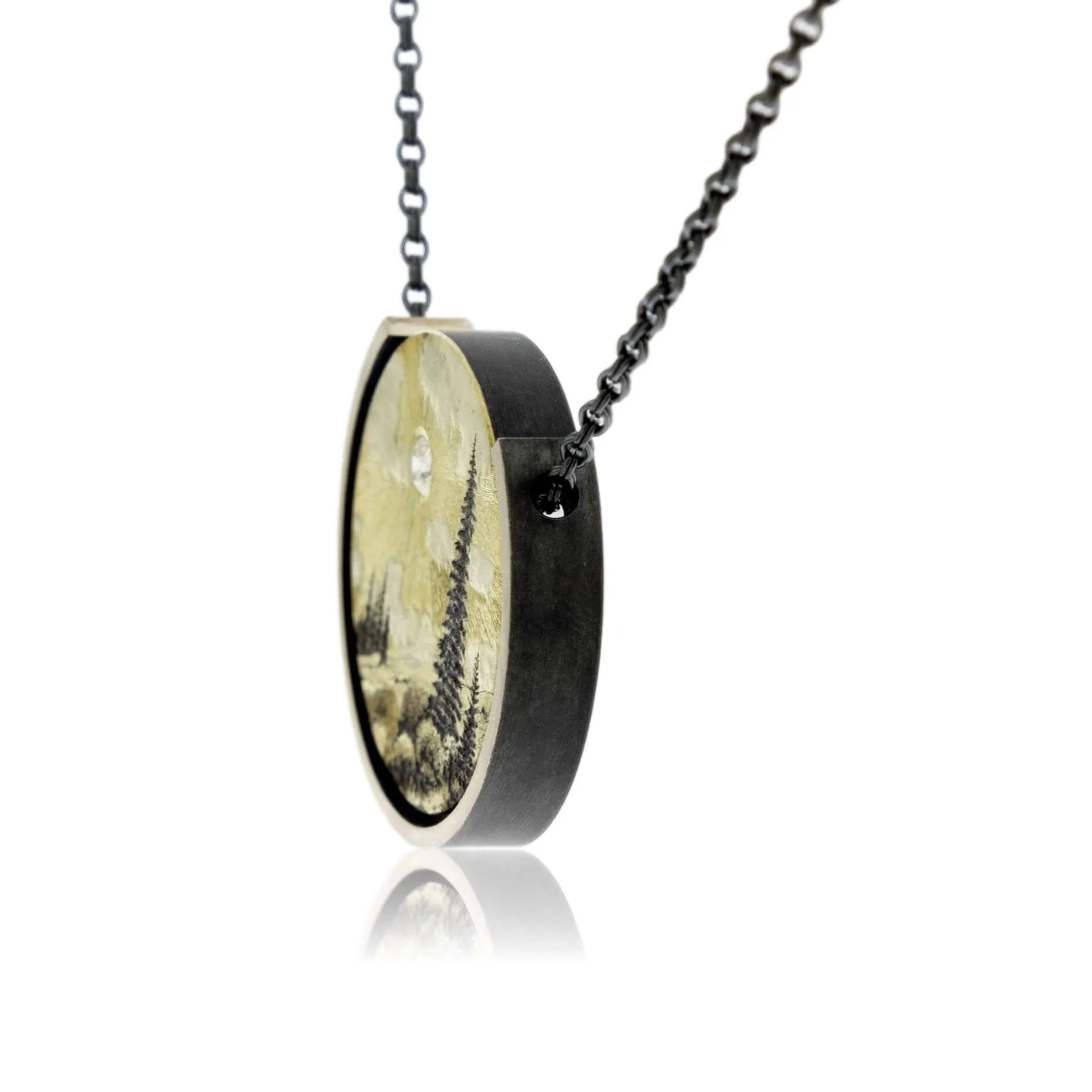 Silver, 18K Gold, & Nugget Gold Rocky Mountain Memory Scene
