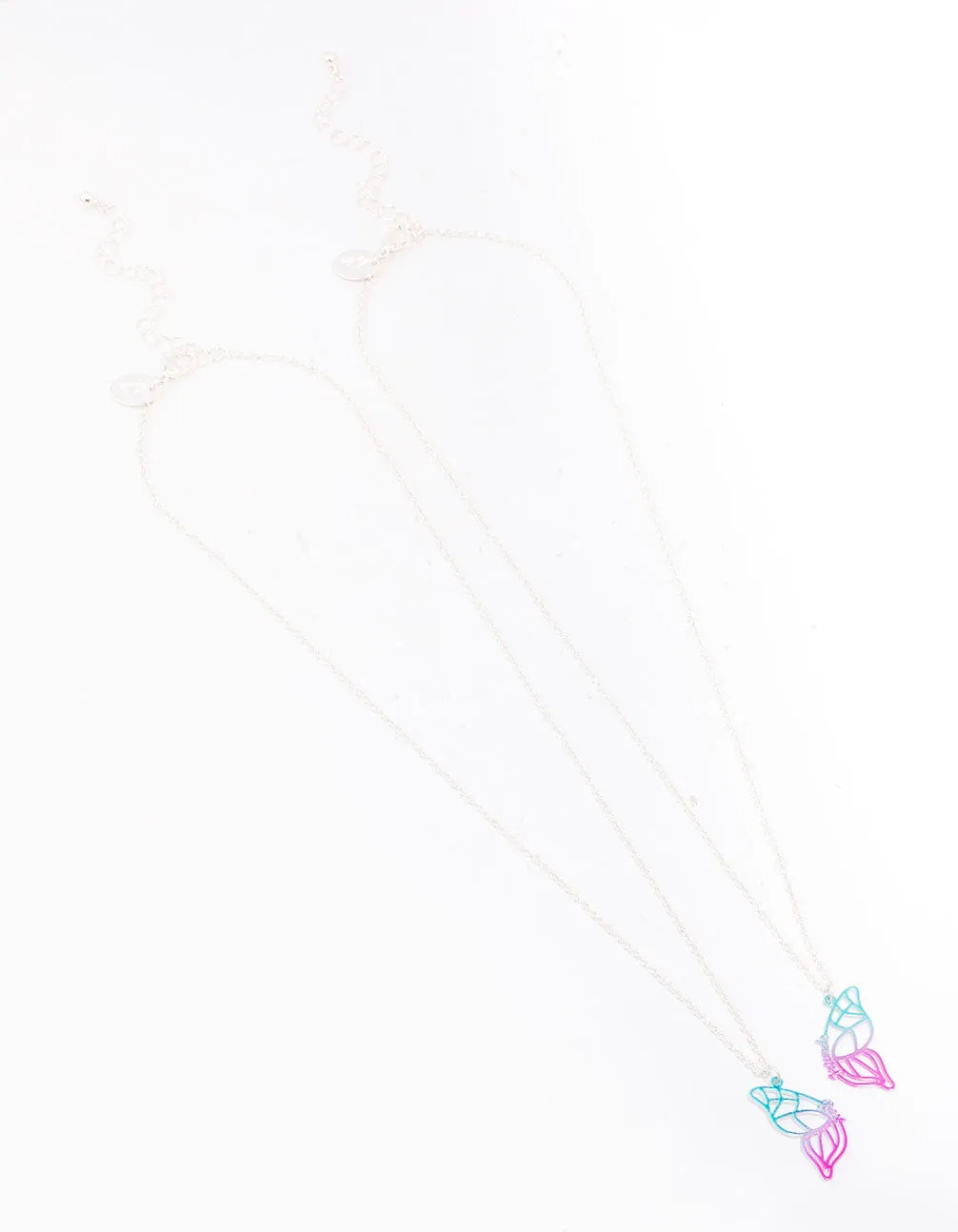 Silver Best Friend Butterfly Necklace Pack