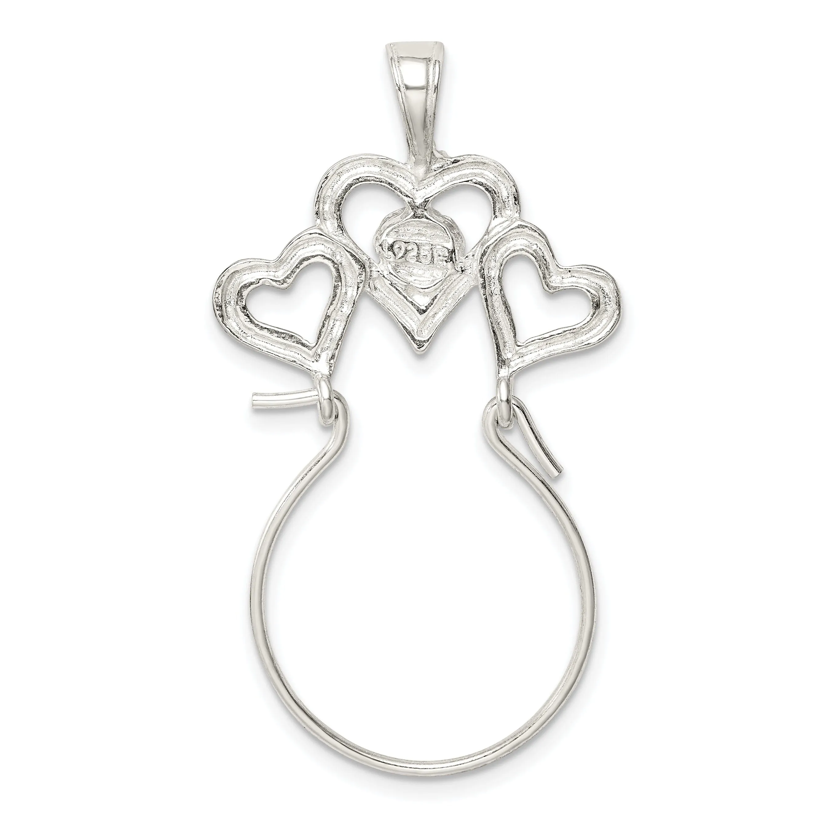 Silver Flower Heart Design Charm Holder Pendant