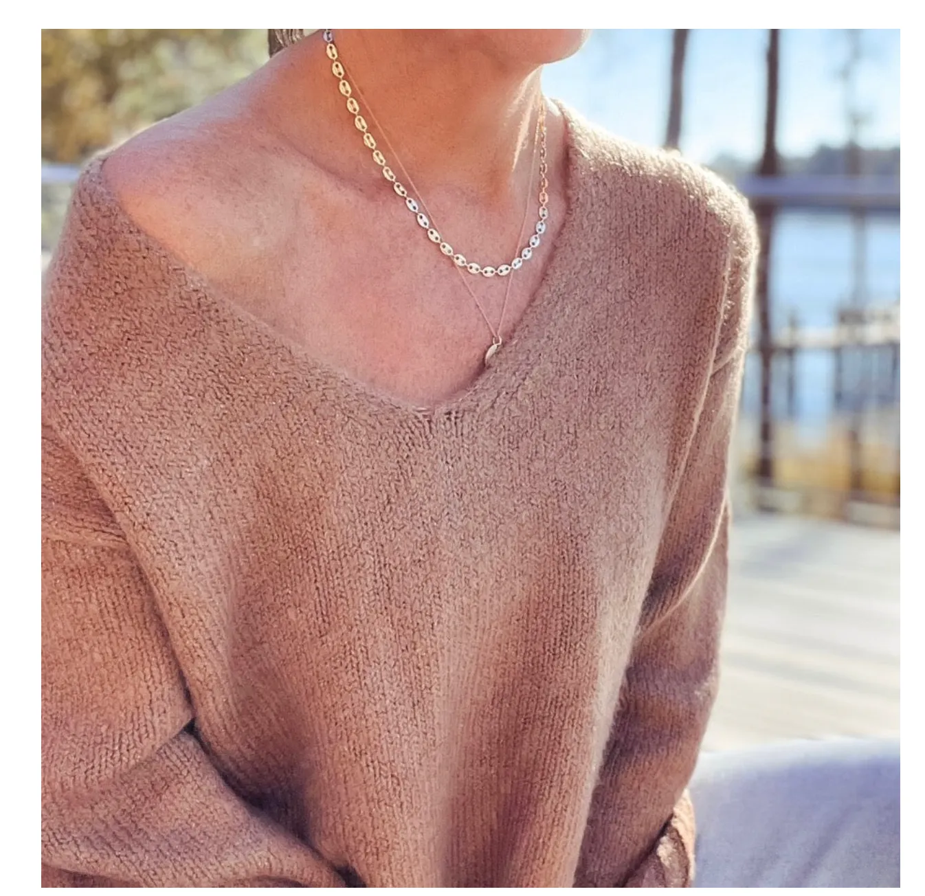 Silver Girl 5mm Anchor Link Necklace 16" GF