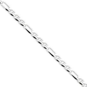 Silver Polished 5.50-mm Figaro Anchor Chain