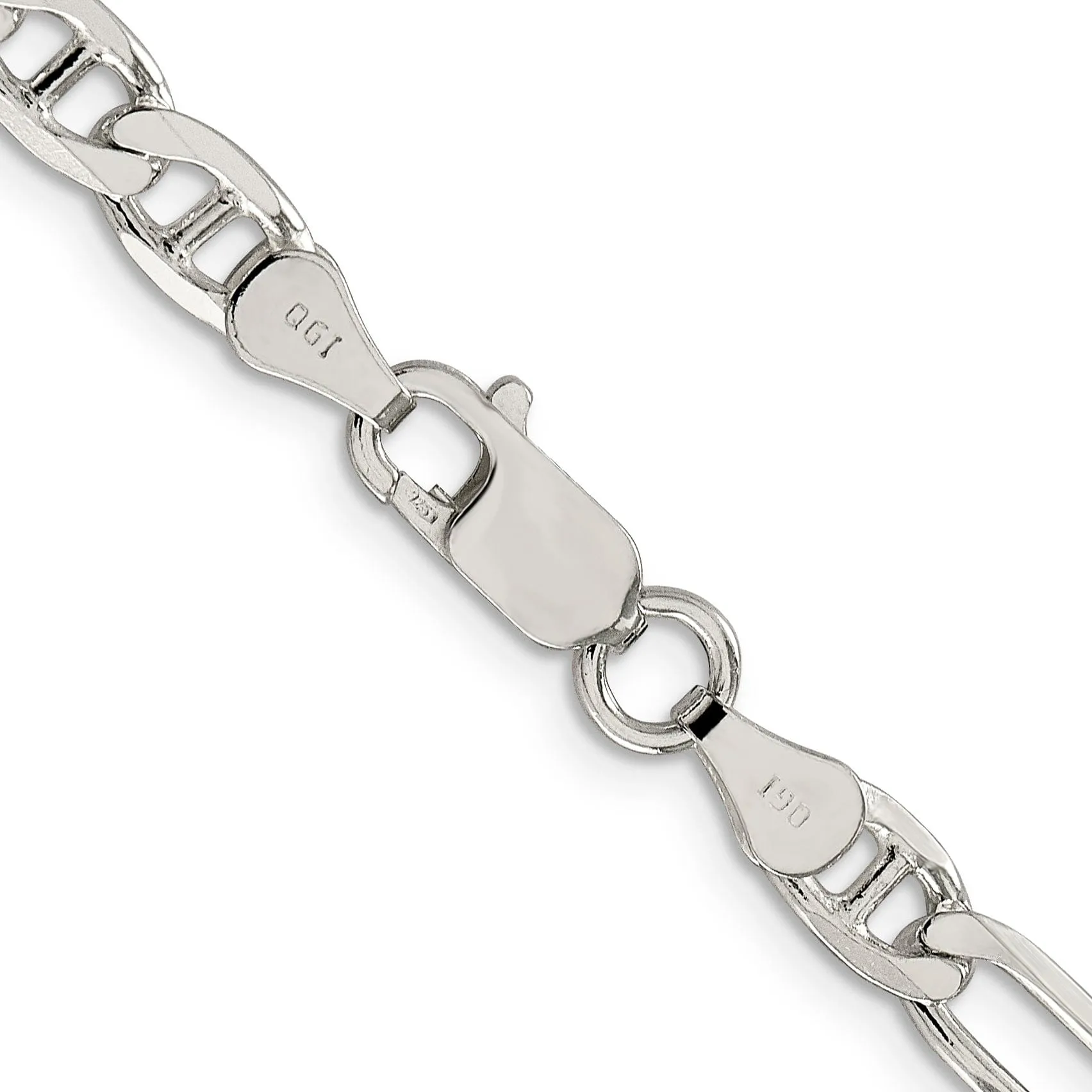 Silver Polished 5.50-mm Figaro Anchor Chain
