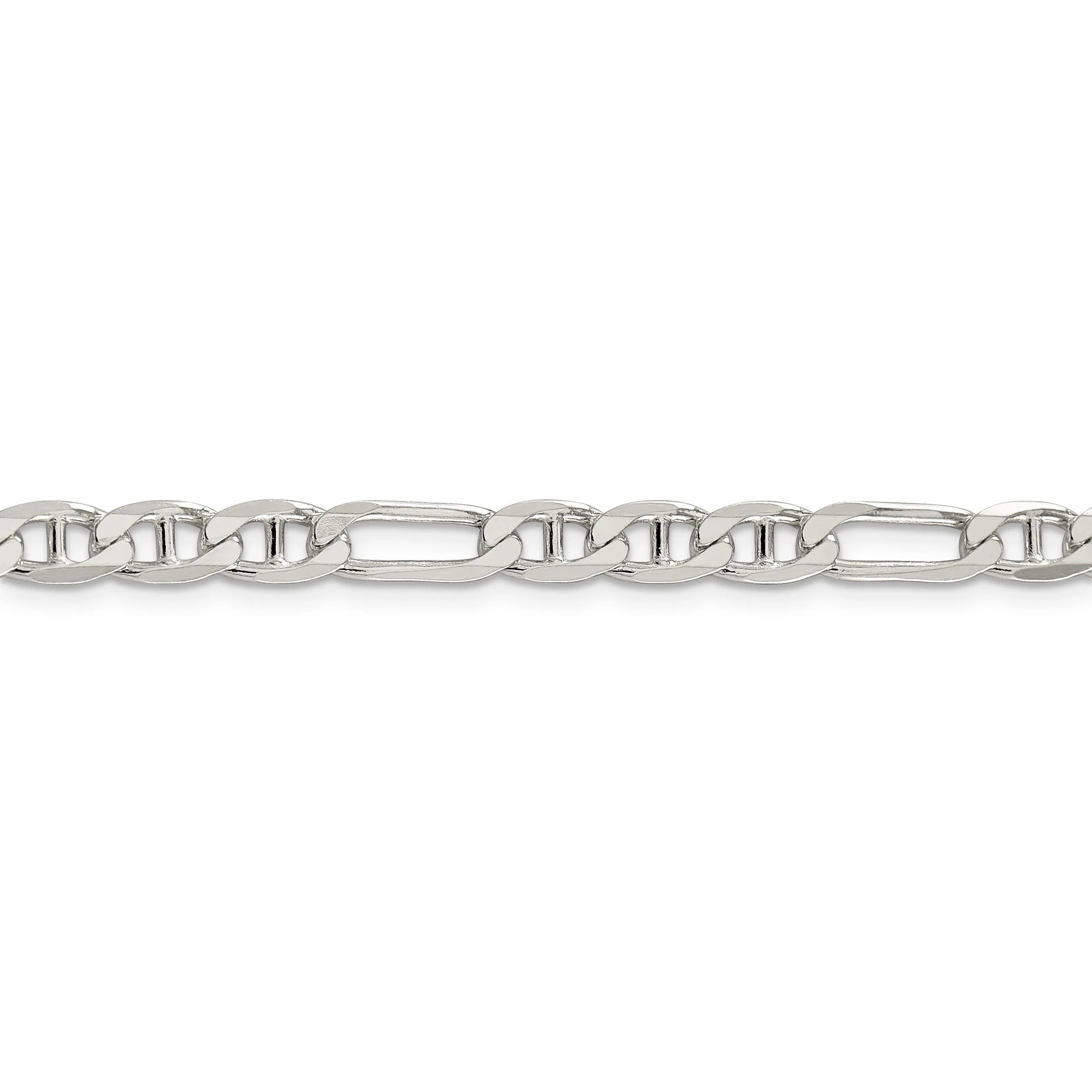 Silver Polished 5.50-mm Figaro Anchor Chain