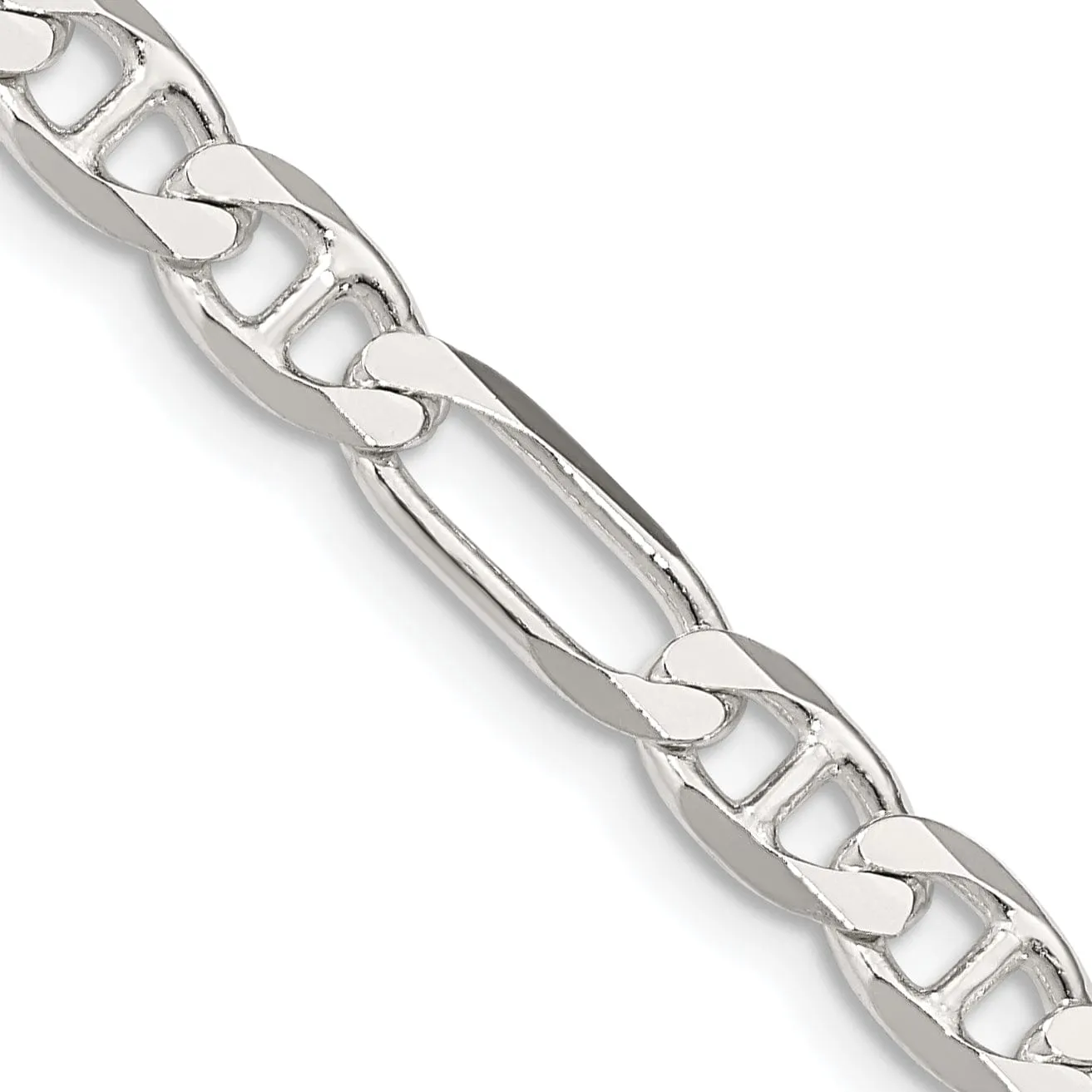 Silver Polished 5.50-mm Figaro Anchor Chain