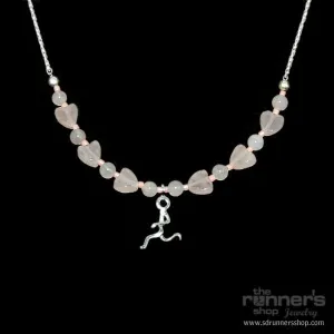 Silver "Atalanta" Runner w/ Rose Quartz Necklace