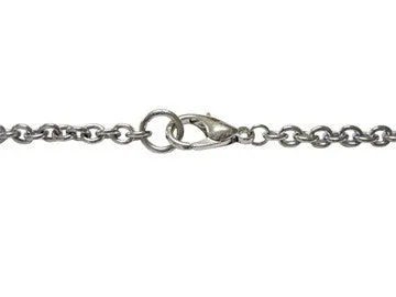 Silver Toned Etched Greek Letter Mu Pendant Necklace