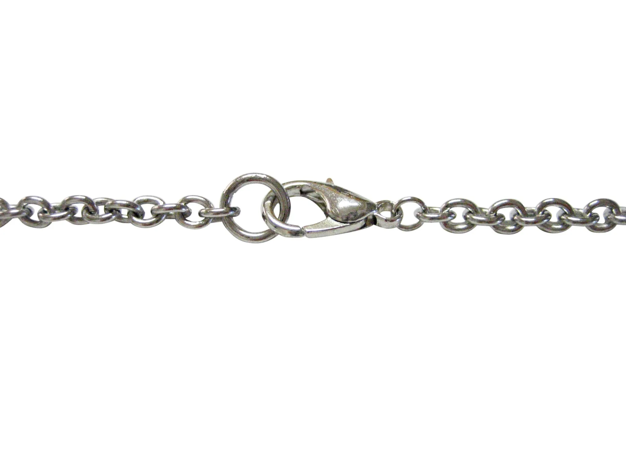 Silver Toned Etched Question Mark Pendant Necklace