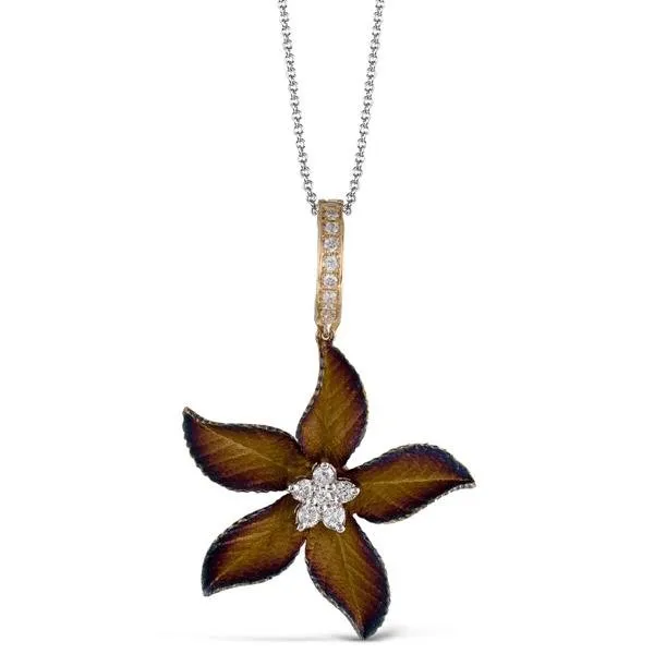Simon G. 18K Yellow Gold Organic Allure Diamond Flower Pendant