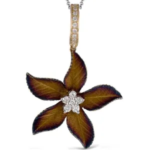 Simon G. 18K Yellow Gold Organic Allure Diamond Flower Pendant