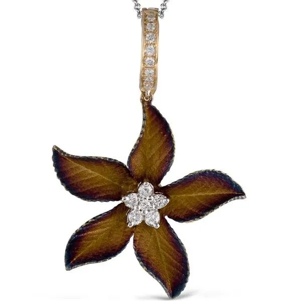 Simon G. 18K Yellow Gold Organic Allure Diamond Flower Pendant