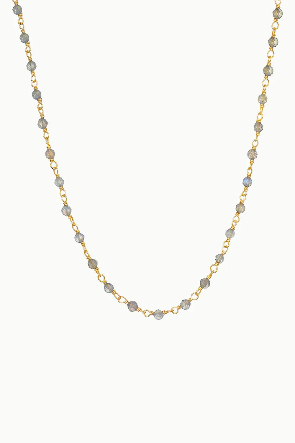 Sivalya Smoky Quartz Beaded Link Chain Necklace
