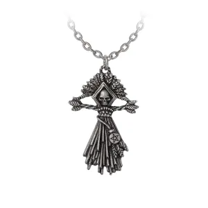 Skull Face Pentagram Tue Corn Witch Pendant Necklace