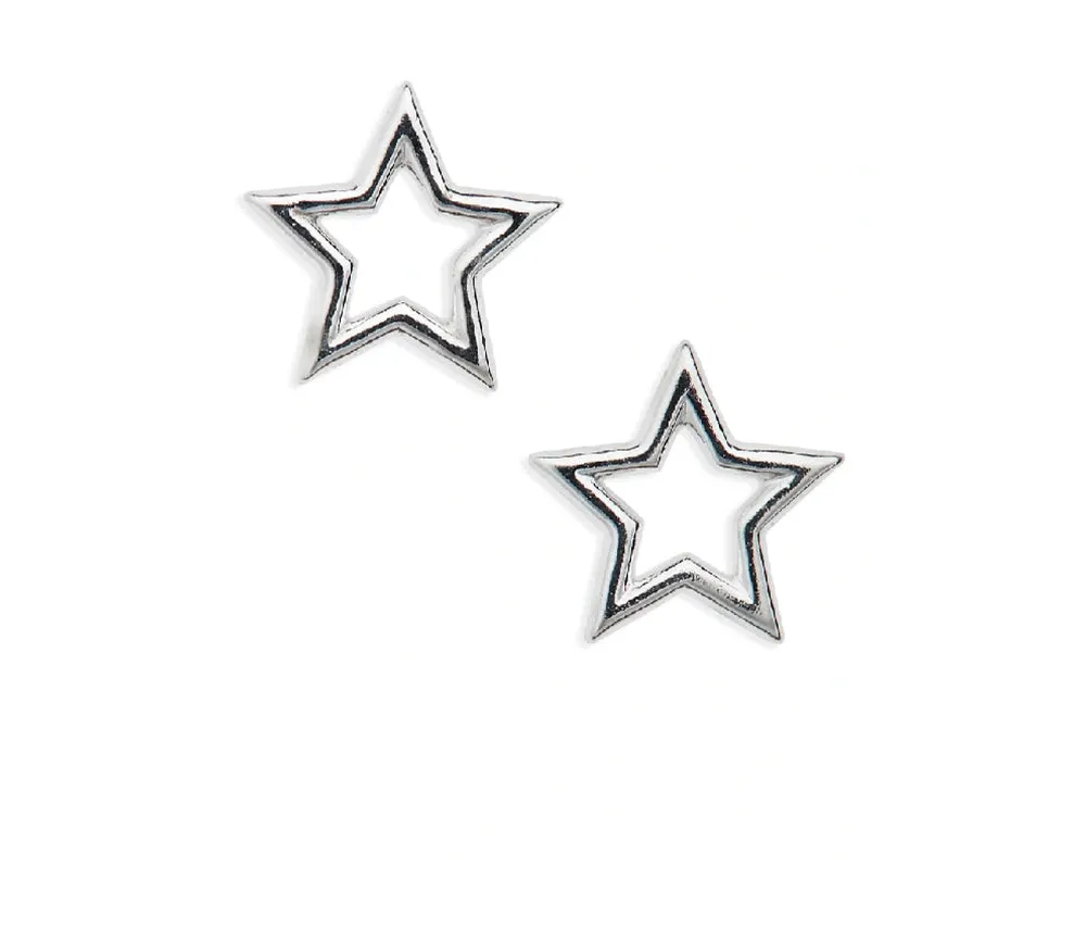Small Open Star Stud Earrings