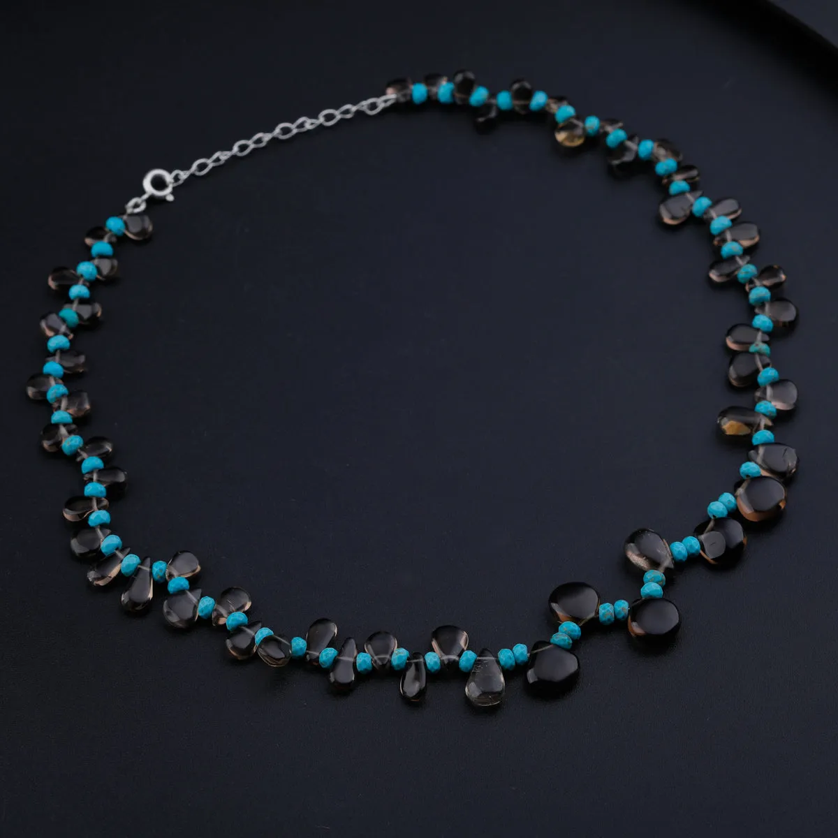 Smokey Quartz and Turquoise Necklace