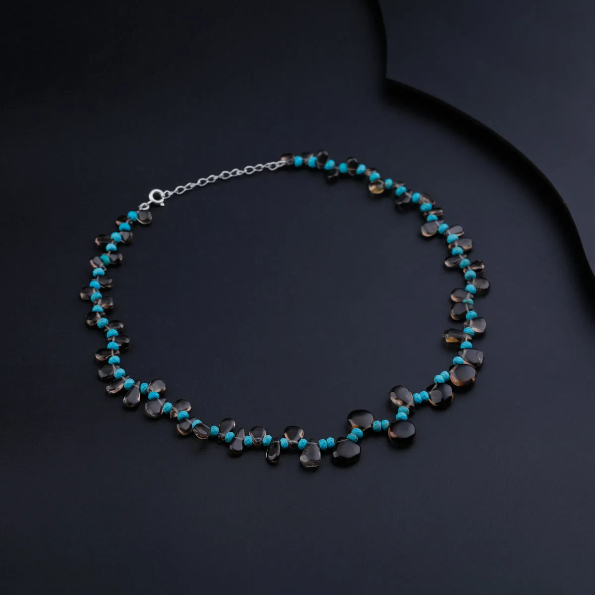Smokey Quartz and Turquoise Necklace