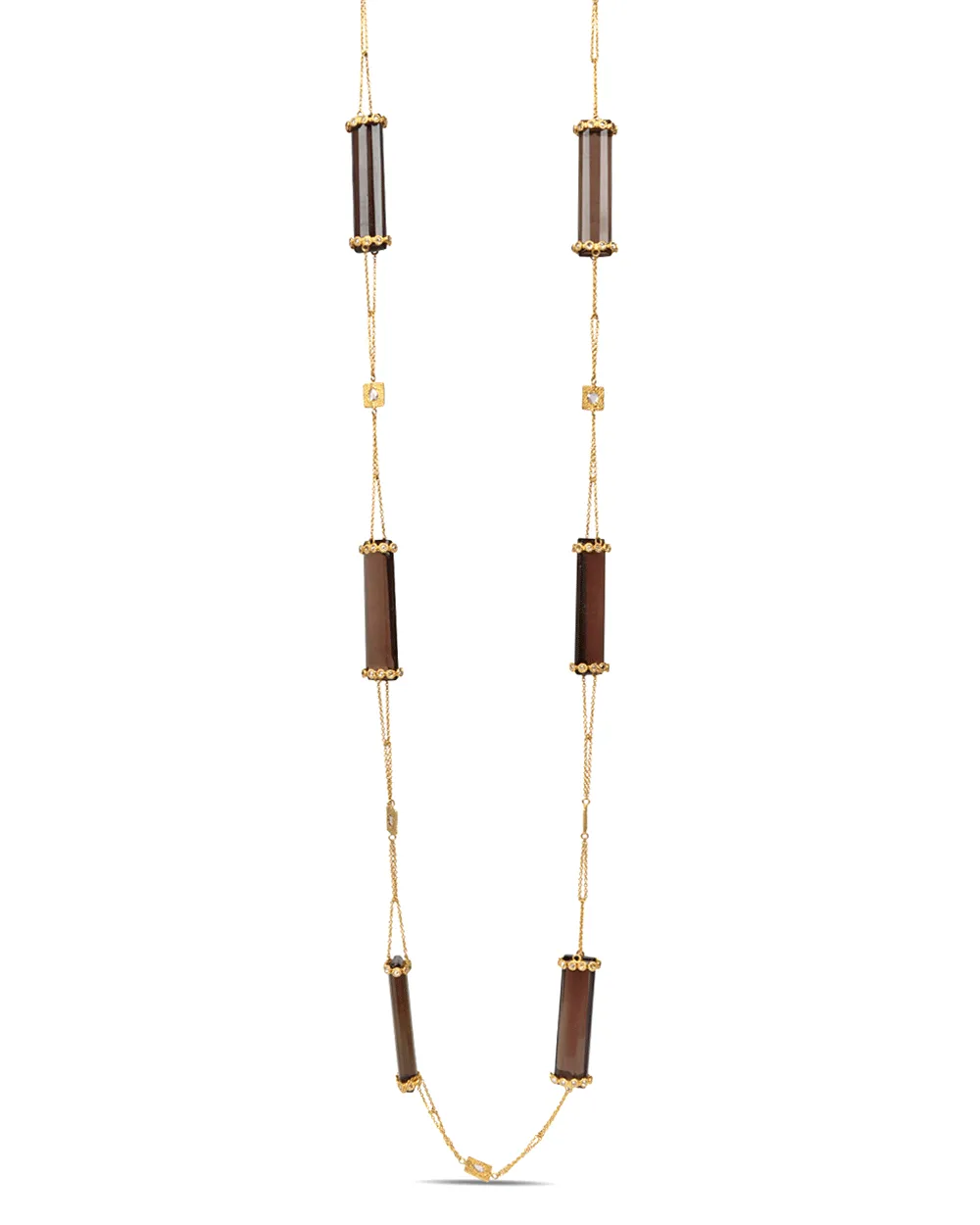 Smoky Quartz Affinity Rectangle Necklace