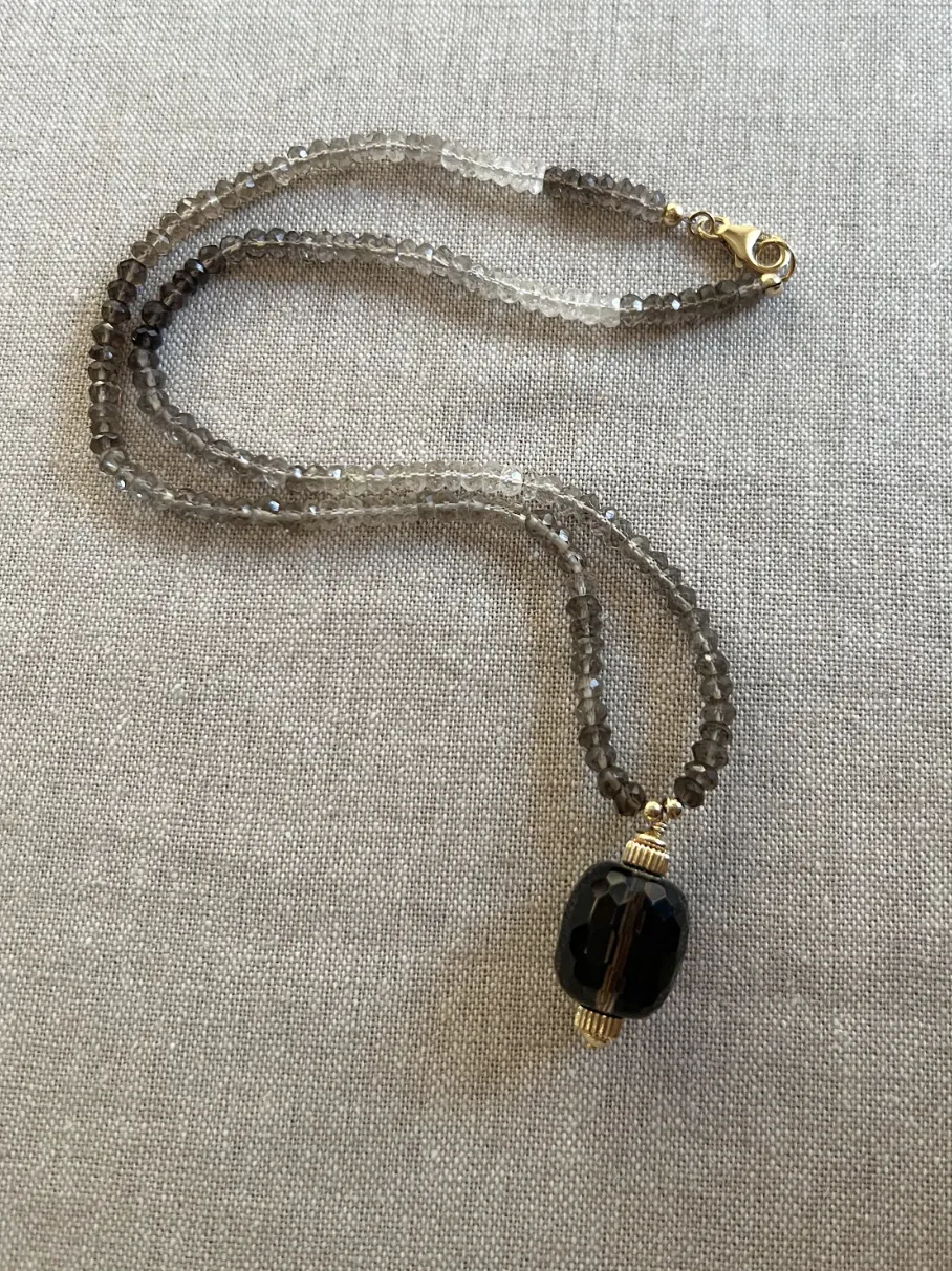 Smoky Quartz Necklace with Smoky Quartz Pendant