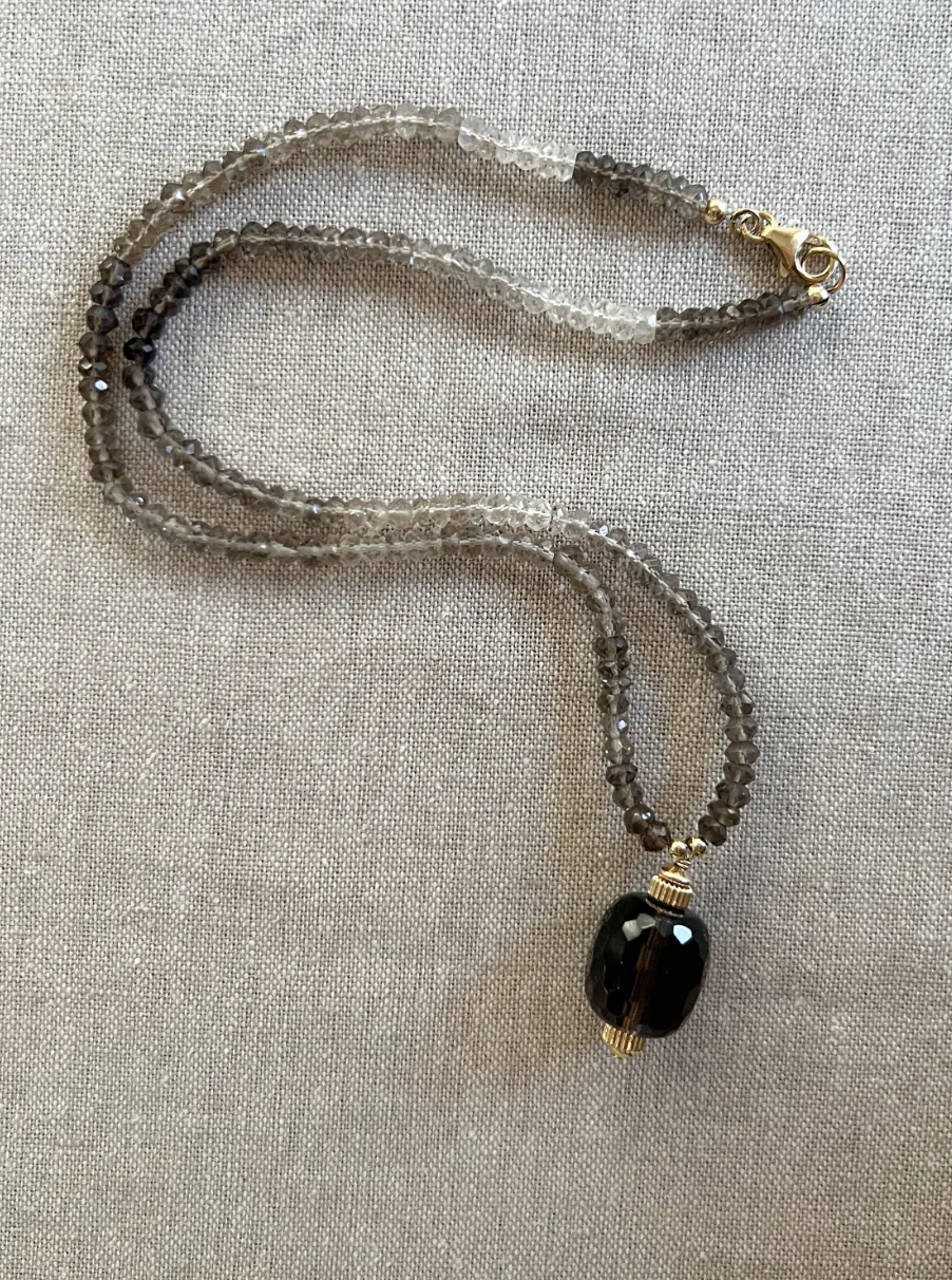 Smoky Quartz Necklace with Smoky Quartz Pendant