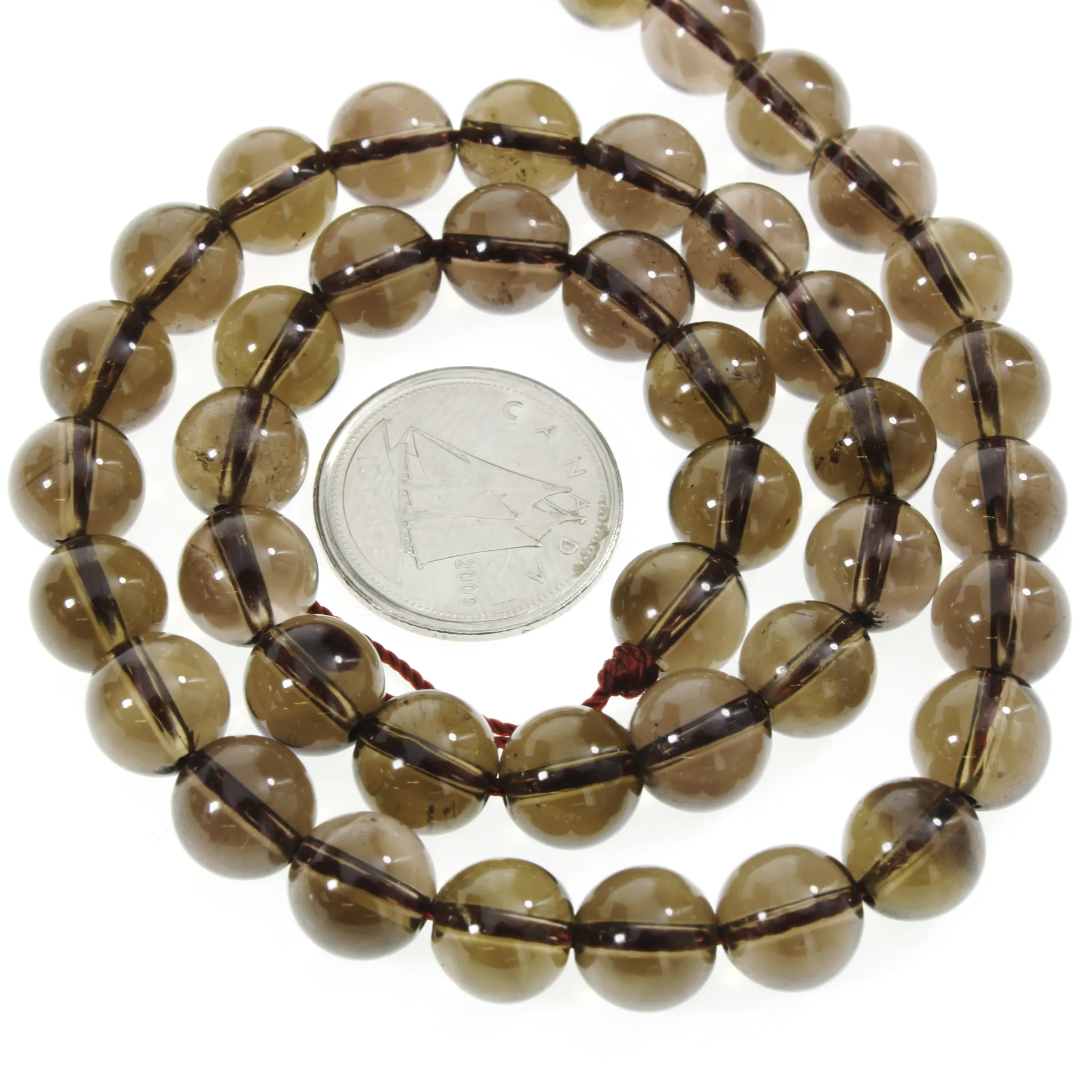 Smoky Quartz - Round Strand 15" - 8mm